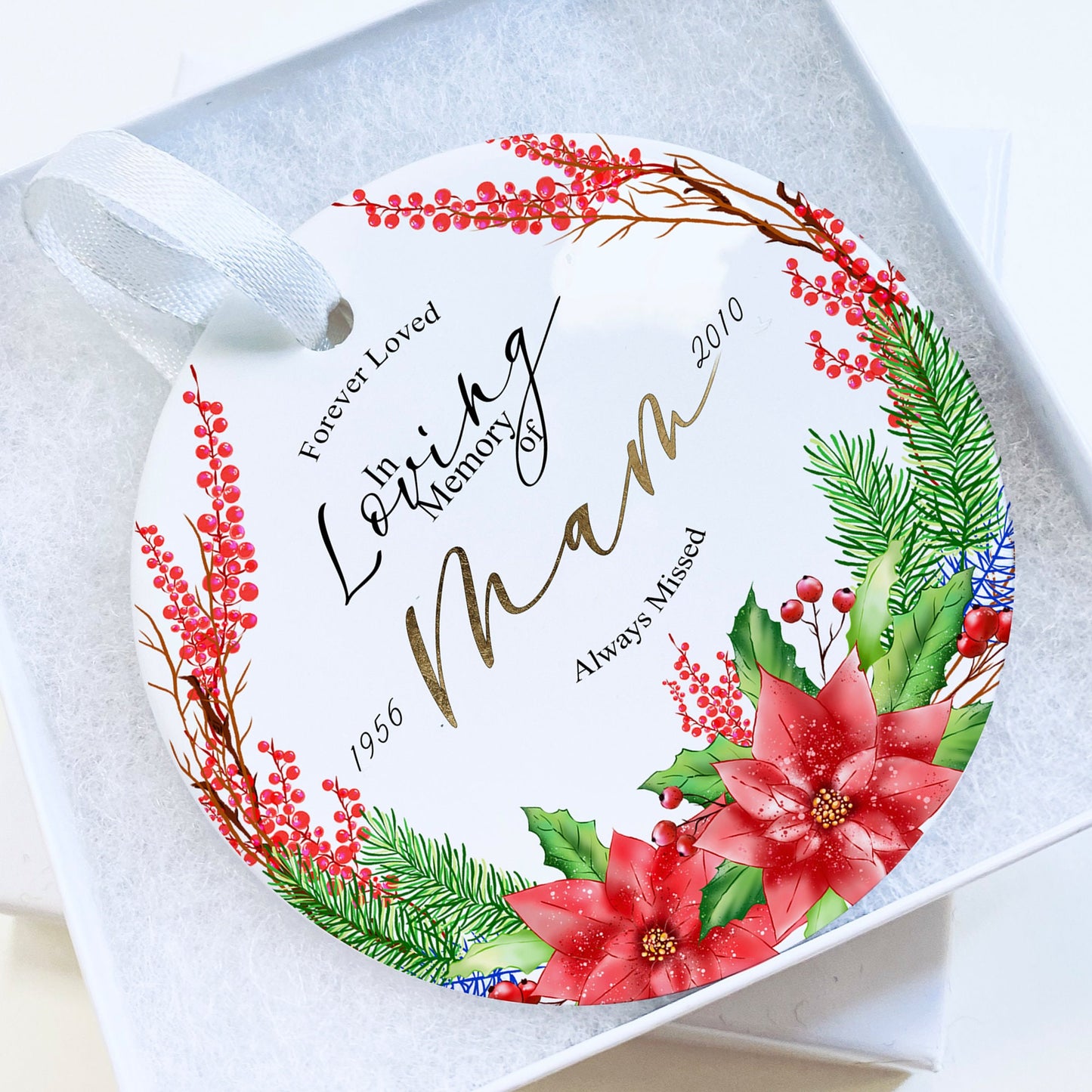 Personalised Bauble, Memorial bauble for Loved ones in heaven, In loving memory / remembrance gift, Christmas gift 2022