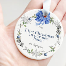 Load image into Gallery viewer, Personalised New home christmas bauble, first home bauble ,  housewarming present , gift for friends , our first Christmas ,
