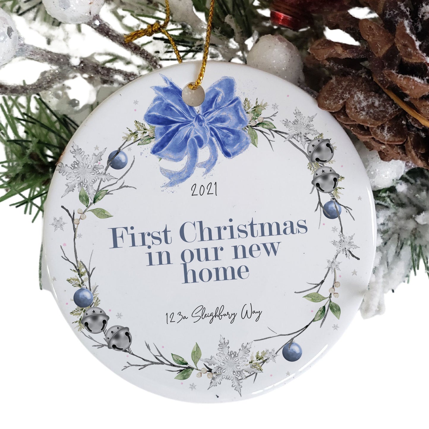 Personalised New home christmas bauble, first home bauble ,  housewarming present , gift for friends , our first Christmas ,