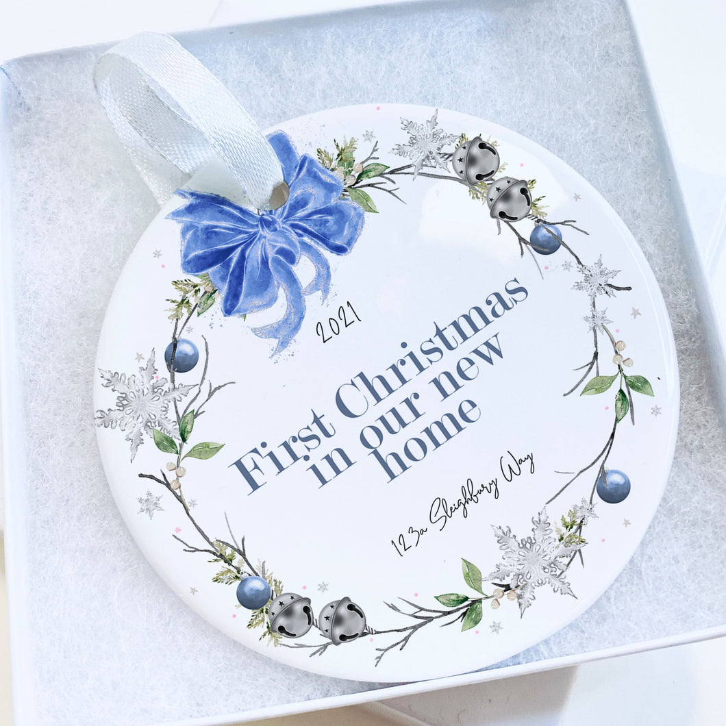 Personalised New home christmas bauble, first home bauble ,  housewarming present , gift for friends , our first Christmas ,