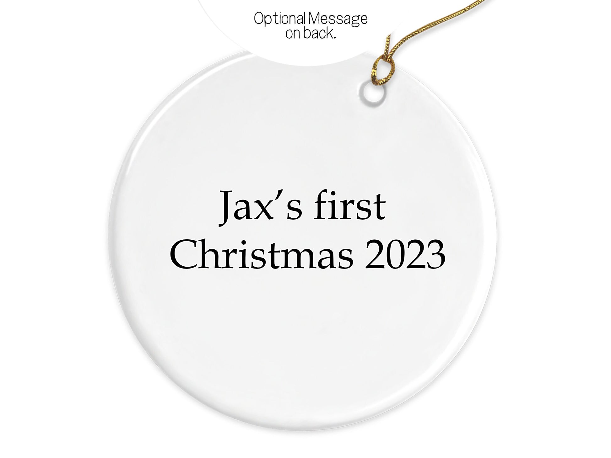 Choose to have a personal message printed on the back. If no message is chosen back will be plain white