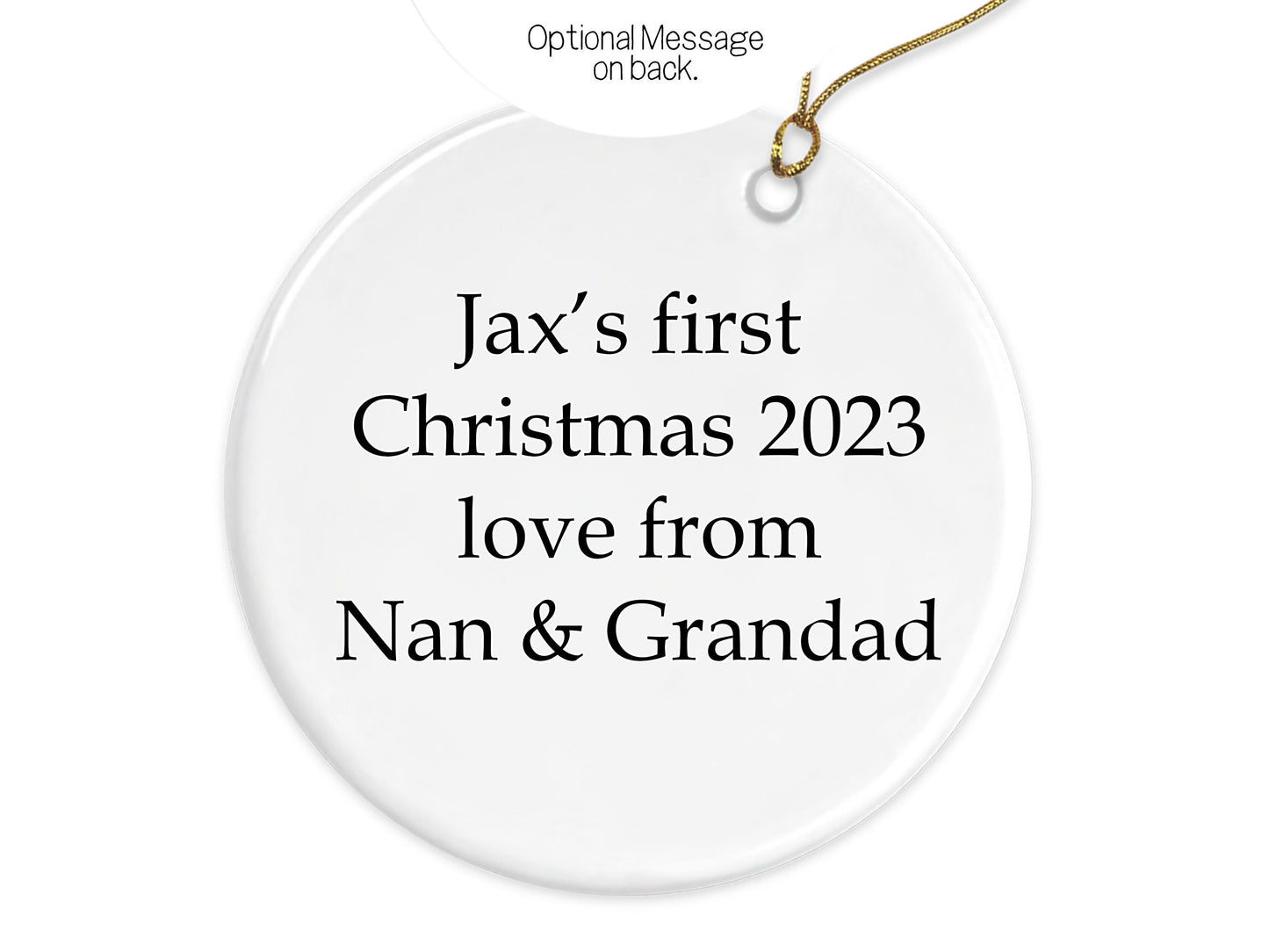 Design printed on side with option to add a personal message to the back