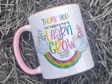 Load image into Gallery viewer, Rainbow Thank you gift for teacher, teacher appreciation gift for nursery worker, thank you mug, personalised mug
