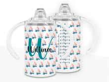 Load image into Gallery viewer, SailBoat pattern Adult sippy cup, Adaptive drinking cup for disabled adults
