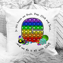 Load image into Gallery viewer, Fidgets lover Initial cushion with Name

