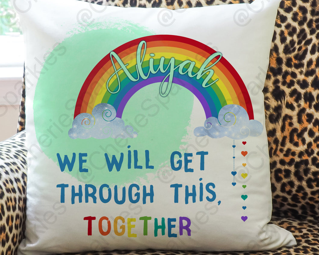 Together Rainbow Cushion with name