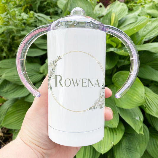 Floral wreath Sippy cup for disabled adults