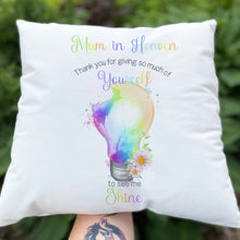 Load image into Gallery viewer, See me shine Light bulb Cushion with name
