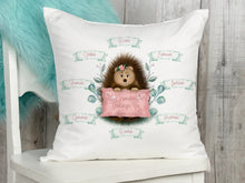 Load image into Gallery viewer, Hedgehog Belongs to Cushion with up to 20 names
