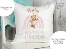 Load image into Gallery viewer, Personalised Ballerina teddy bear cushion with name
