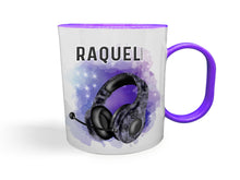 Load image into Gallery viewer, Gamer headset shatter proof mug with name
