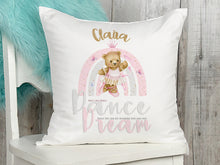 Load image into Gallery viewer, Personalised Ballerina teddy bear cushion with name
