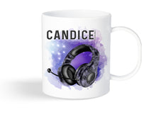Load image into Gallery viewer, Gamer headset shatter proof mug with name
