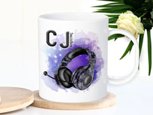 Load image into Gallery viewer, Gamer headset shatter proof mug with name
