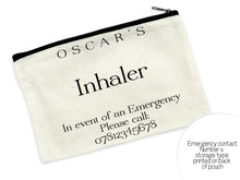 Load image into Gallery viewer, Dinosaur Asthma Inhaler holder , Medication bag for kids , medication travel bag , Asthma Pump medicine bag , Asthma spacer storage zip pouch
