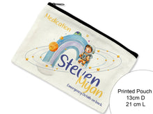 Load image into Gallery viewer, Space Asthma Inhaler holder , personalised space gift , Medication bag for kids , medication travel bag , Asthma Pump medicine bag , storage pouch
