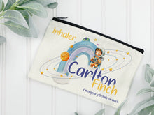 Load image into Gallery viewer, Space Asthma Inhaler holder , personalised space gift , Medication bag for kids , medication travel bag , Asthma Pump medicine bag , storage pouch
