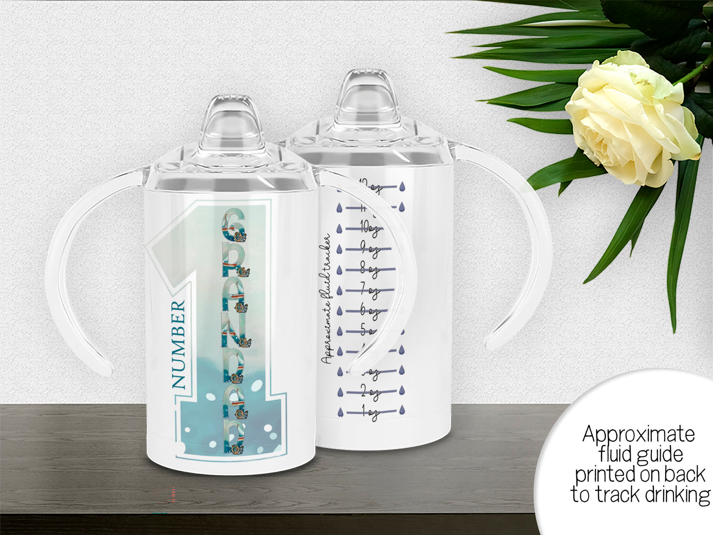 Sailing Boat Initial Sippy cup for disabled adult