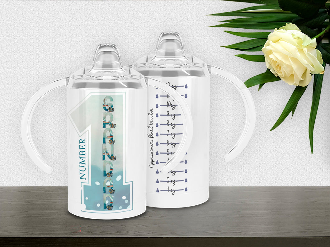 Sailing Boat Initial Sippy cup for disabled adult