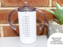 Load image into Gallery viewer, Approximated fluid guide printed on back to track drinking.
