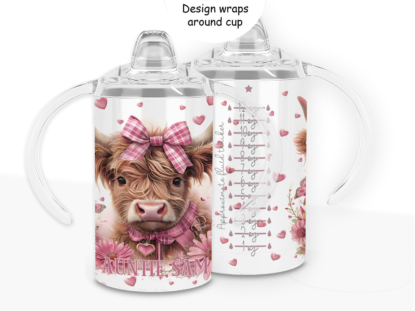 Printed design wraps around the cup giving a beautiful 360 print